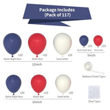 Navy Blue Red Balloon Garland Arch Kit - Sand White Balloons Navy Dark Blue and Red Balloons for Birthday Baby Shower Independence Day Wedding Retirement Party Decorations