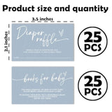 Diaper Raffle Tickets & Book Request Cards For Baby Shower - Set Of 50 Blue Minimalist Game Cards (2.1X3.5 Inch)-Baby Announcement Invite Supplies For Boys & Girls-Gender Reveal Party Decorations-A01