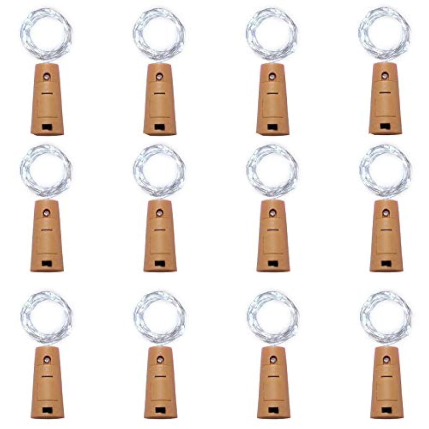 12 Pack 20 Led Wine Bottle Cork Lights, Fairy Mini String Lights Copper Wire, Battery Operated Starry Lights For Diy, Ch