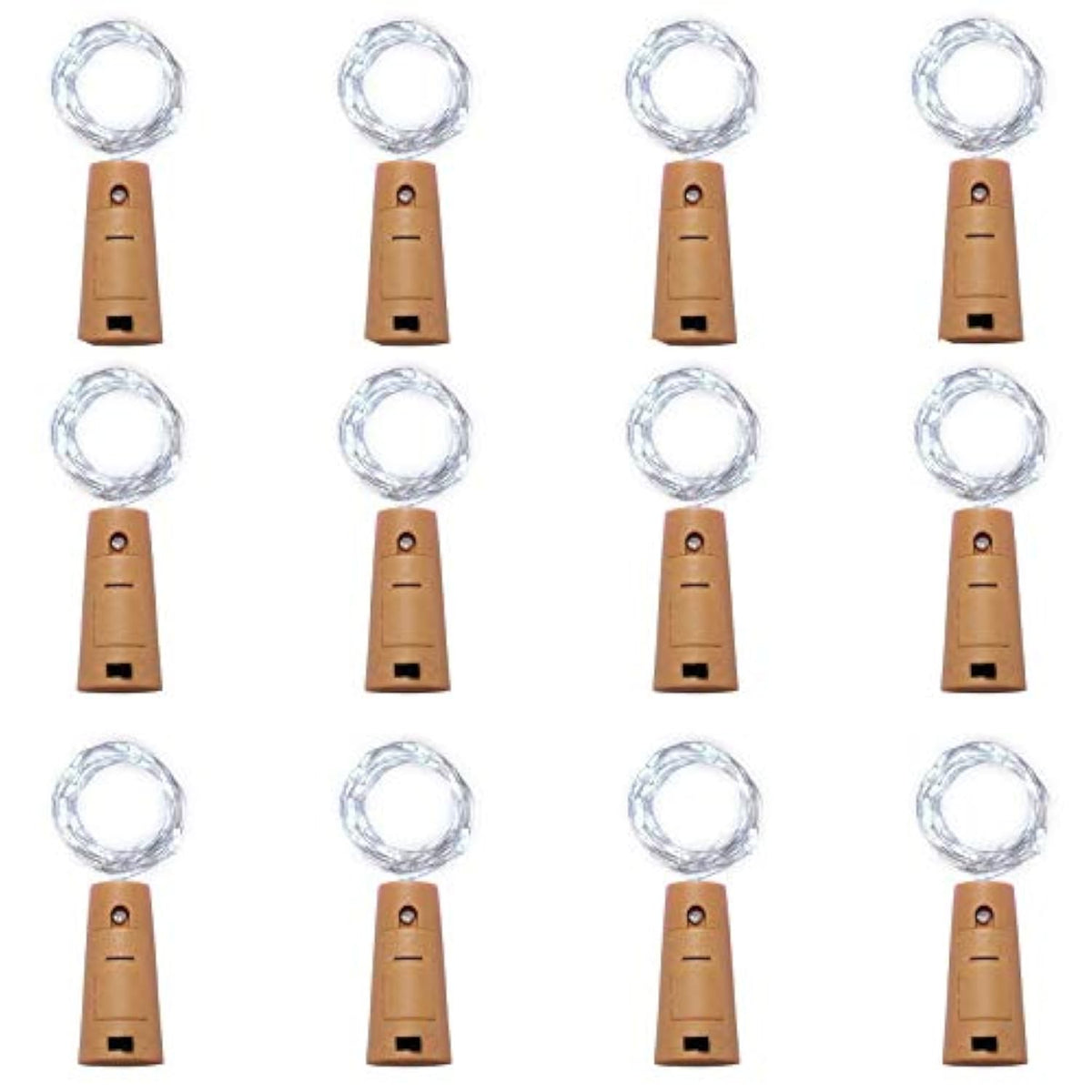 12 Pack 20 Led Wine Bottle Cork Lights, Fairy Mini String Lights Copper Wire, Battery Operated Starry Lights For Diy, Ch