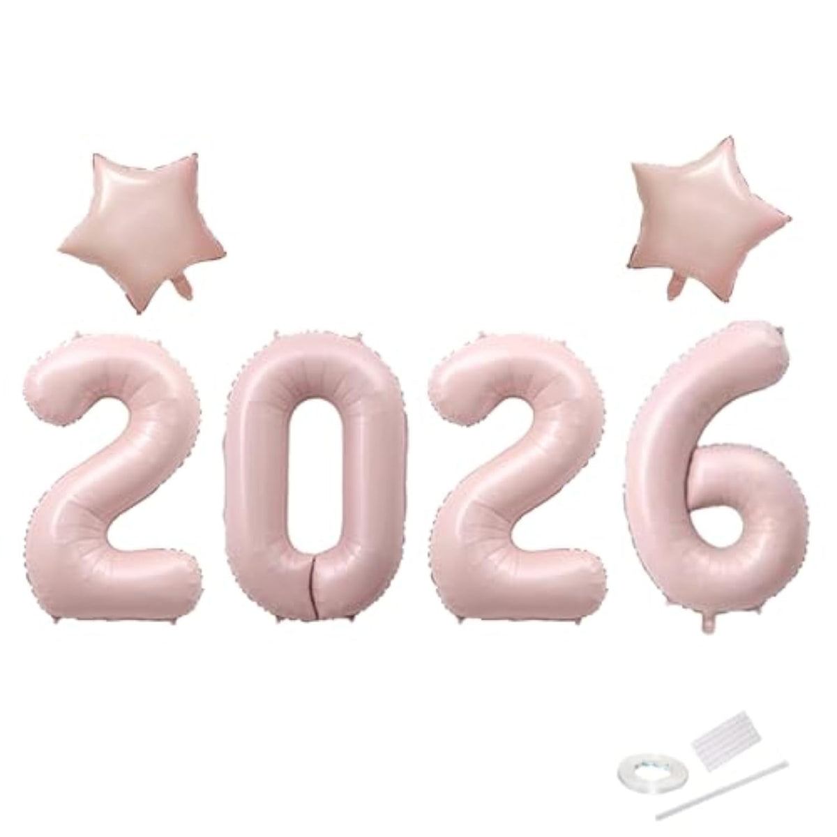 2026 Cream Pink 40Inch Number Balloons New Year Party Decorations