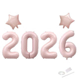 2026 Cream Pink 40Inch Number Balloons New Year Party Decorations