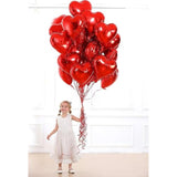 10 Pcs Red Heart Shape Foil Mylar Balloons 18 Inch Love Balloons For Valentine'S Day Birthday Party Decorations Wedding Engagement Romantic Decor (Red)