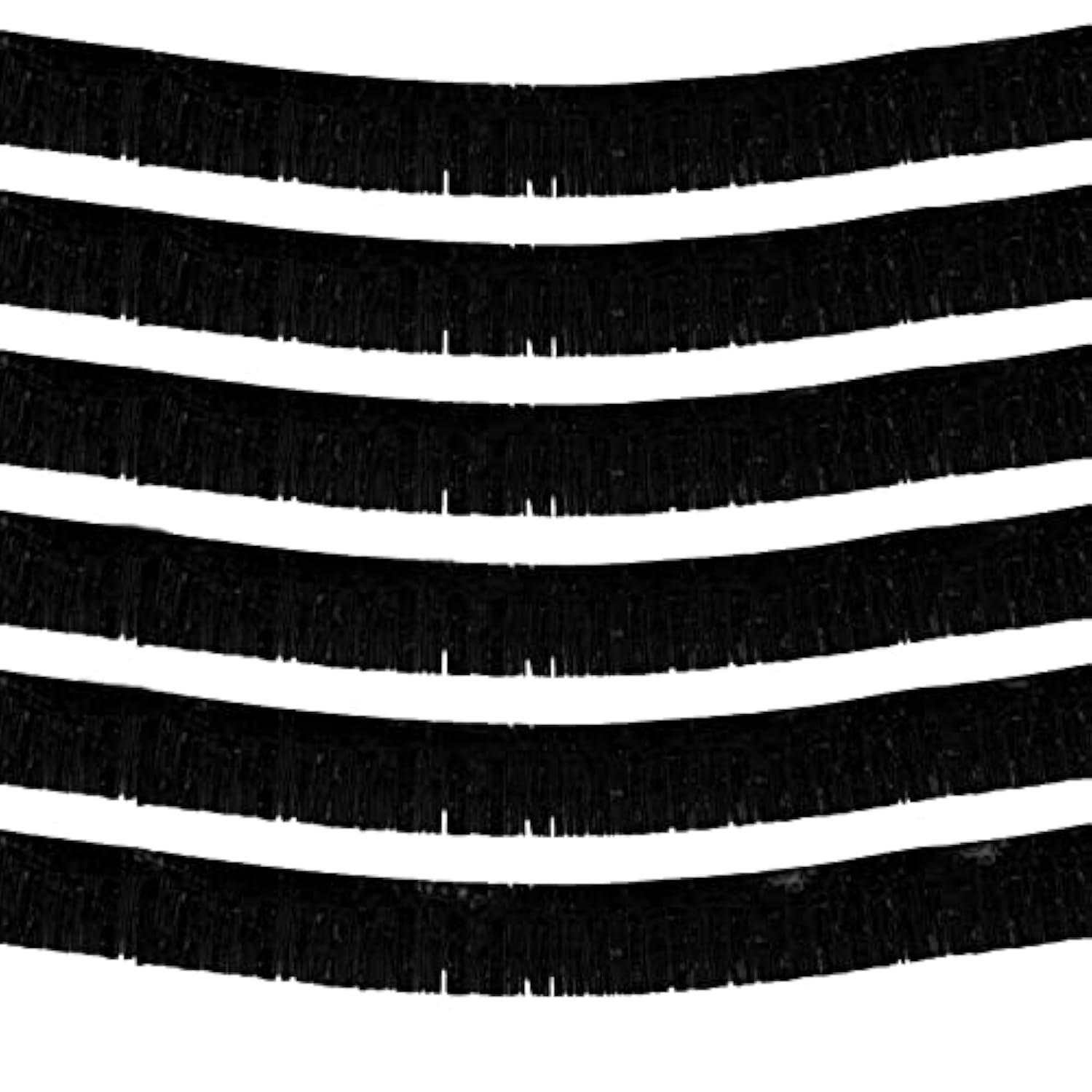 6 Pack 10 Feet Foil Fringe Garland Metallic Tinsel Streamers Banner Wall Hanging Curtain Backdrop Banner For Parade Floats, Thanksgiving, Christmas, Birthday, Halloween Party Decorations(Black)