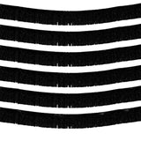 6 Pack 10 Feet Foil Fringe Garland Metallic Tinsel Streamers Banner Wall Hanging Curtain Backdrop Banner For Parade Floats, Thanksgiving, Christmas, Birthday, Halloween Party Decorations(Black)