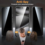 Pixel 9/9 Pro Privacy Screen Protector, 9H Tempered Glass, Fingerprint Unlock