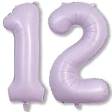 Pastel Purple Birthday Balloon Numbers 12, 40 Inch Giant Light Purple Foil Mylar Number 1 And 2 Helium Balloons For Girls 12Th Birthday, Lilac 12 Balloons For Women 21St Anniversary Party Decorations