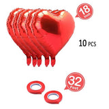 18 Inch Red Mylar Heart Balloons Foil Balloons For Valentines Day Wedd