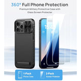 For Iphone 16 Pro Max Case With Screen Protector & Stand, Slide Camera Cover, Slim Thin, Compatible With Magsafe, Military Grade Drop Proof, Women Men Magnetic Case For Iphone 16 Pro Max, Black