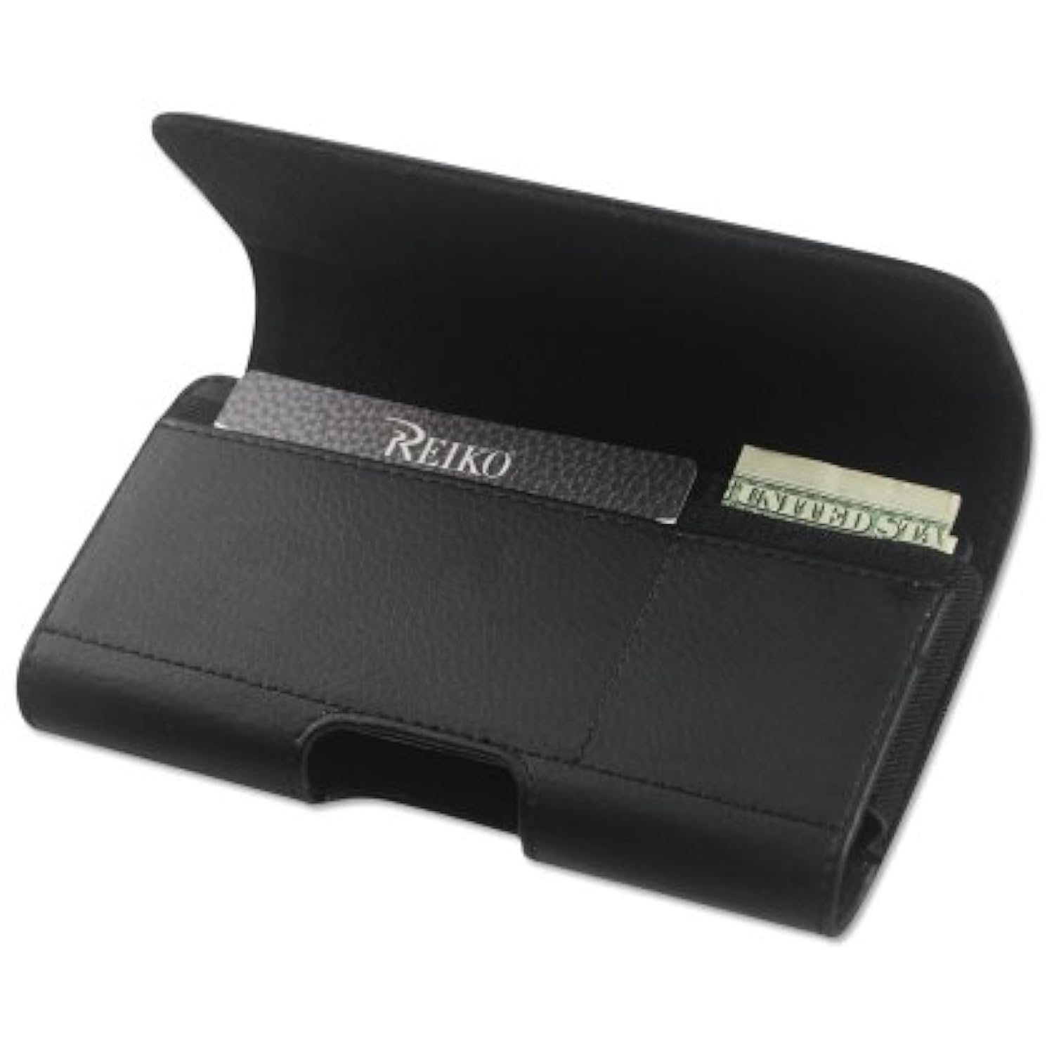 Plus Size Black Leather Wallet Pouch Clip ( Plus Size Compatible With The Apple Iphone 8 Plus / 7 Plus / 6S Plus With A Heavy Duty Hybrid Case On ) And Zoomazig Stylus