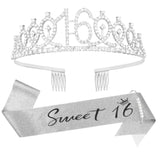 Sweet 16 Birthday Decorations Tiara and Sash Gifts for Girls Party Supplies