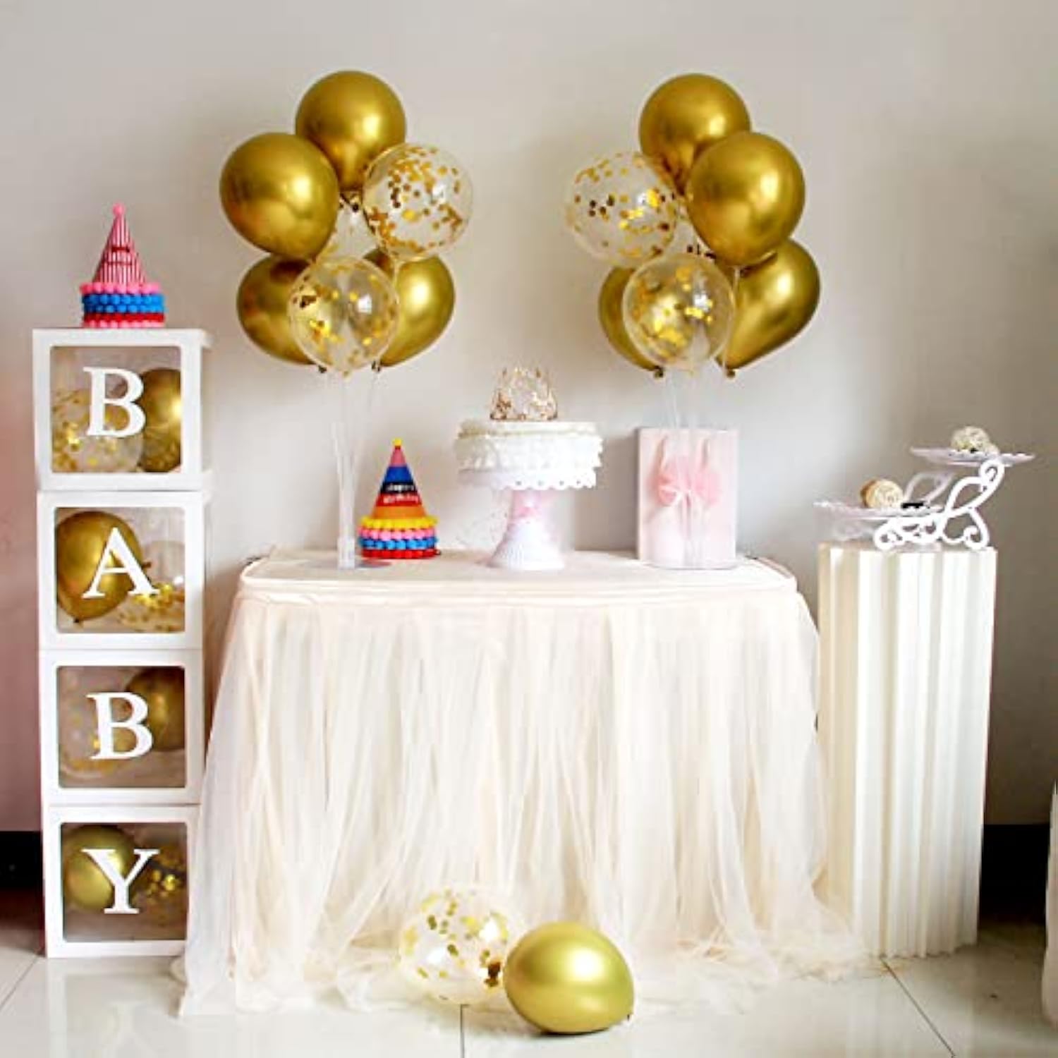 Gold Party Decorations 4Set Balloon Stand Table Centerpieces For Birthday Bridal Shower Wedding Anniversary Engagement Mother'S Day Father'S Day Graduation Decorations 2026 New Years Eve