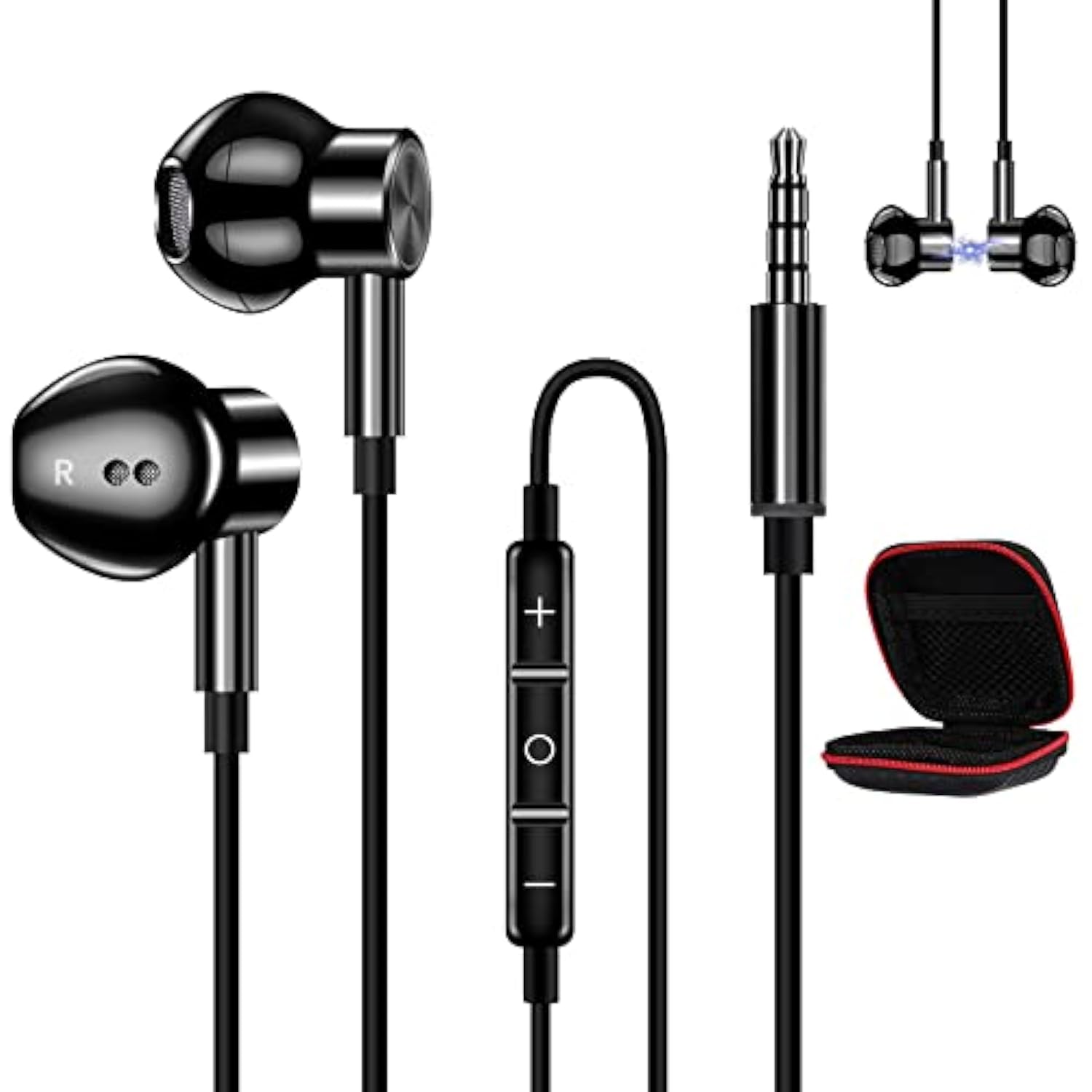 Wired Earbuds For Galaxy A12 Google Pixel 5A 4A 3A Magnetic In-Ear 3.5Mm Headp