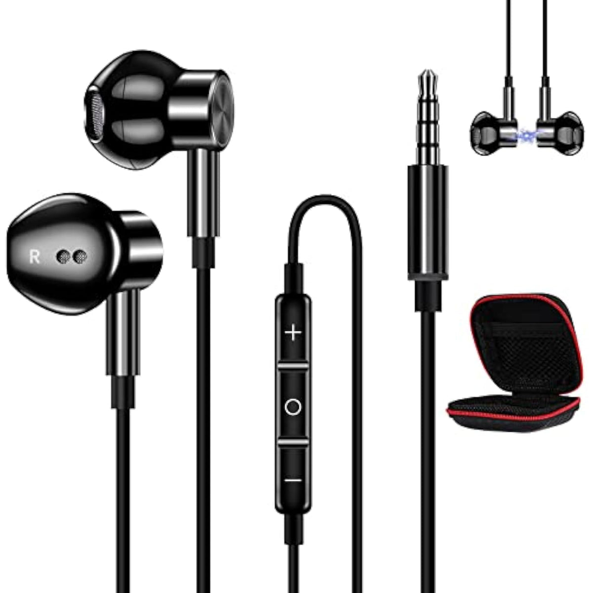 Wired Earbuds For Galaxy A12 Google Pixel 5A 4A 3A Magnetic In-Ear 3.5Mm Headp