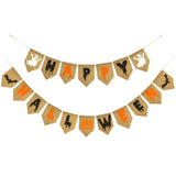 Halloween Burlap Banner: Ghost, Bat & "BOO" - Prestrung Party Decor