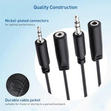 Cable Matters Combo-Pack TRS 2.5 mm and 3.5 mm Headphone Adapter Kit (2.5mm to 3.5mm Adapter and 3.5mm to 2.5mm Adapter) in Black - 4 Inches