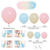 Gender Reveal Decorations Party Set - 176Pcs Pink And Blue Balloons Arch Kit, Baby Box With Letters(Baby) For Baby Gender Reveal Decor Party Supplies Boy Or Girl Baby Shower Revelacion Genero Backdrop