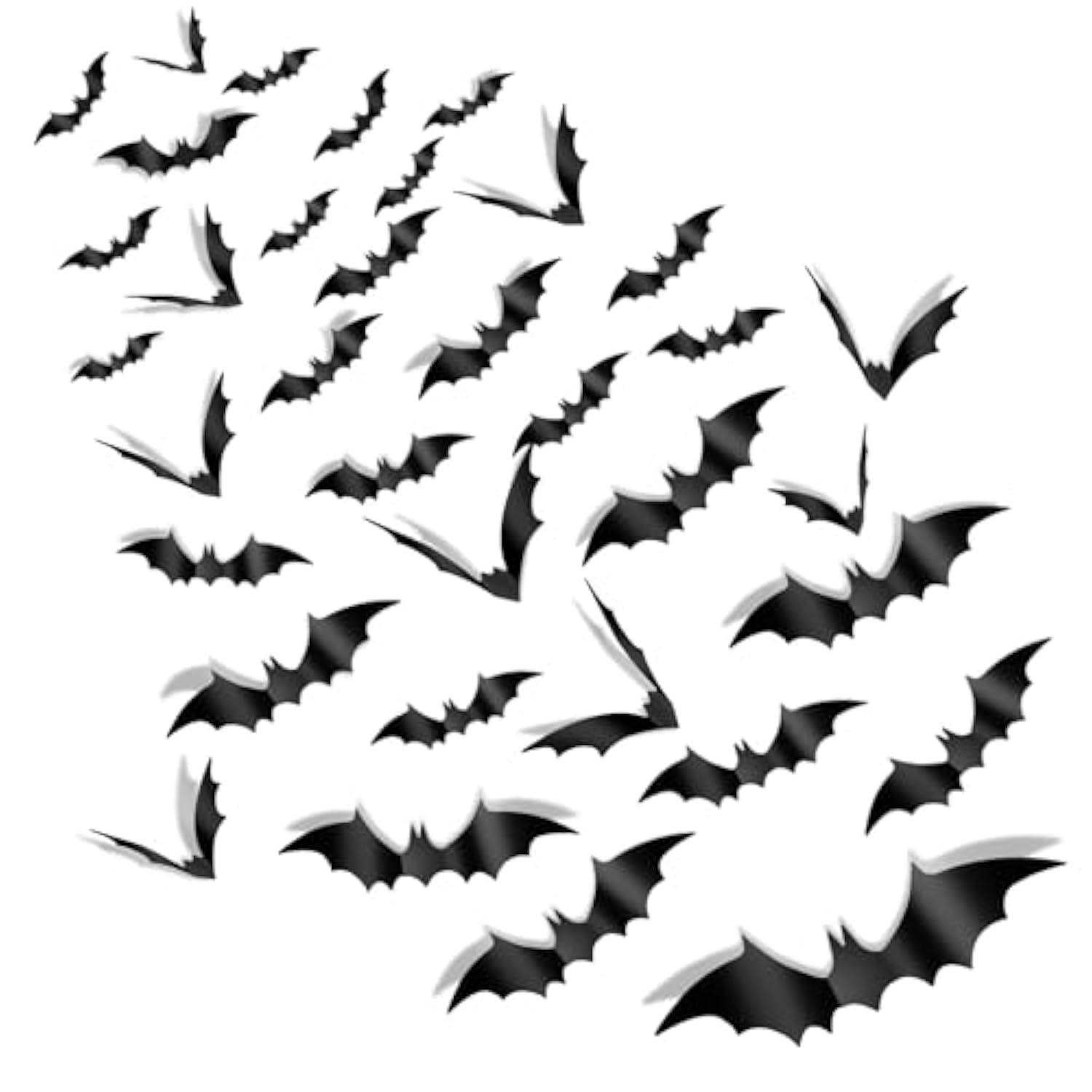 120PCS 3D Black Halloween Bat Wall Stickers Reusable DIY Home Party Decor