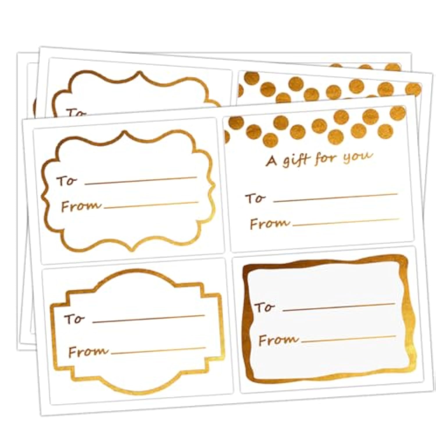 Name Tag Gold Foil Holiday Present Stickers To And From Labels For Christmas Party Wedding Birthday Valentines'S Day Present Supplies,3X2 Inches,80 Pcs Per Pack