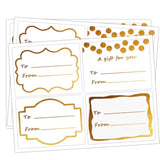 Name Tag Gold Foil Holiday Present Stickers To And From Labels For Christmas Party Wedding Birthday Valentines'S Day Present Supplies,3X2 Inches,80 Pcs Per Pack