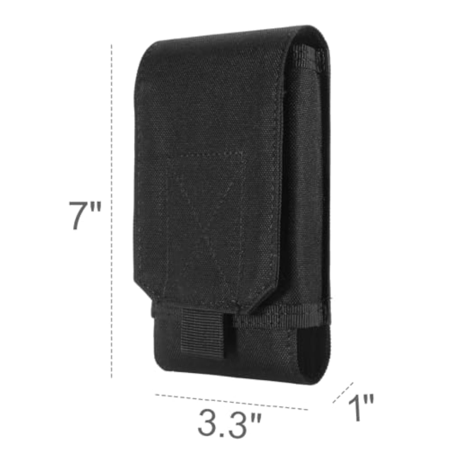 Heavy Duty MOLLE Cell Phone Pouch with Tactical Belt Phone Holster, Black with Patch