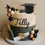 24 Pcs Graduation Cap Cake Toppers Class of 2025 with Diploma Flowers