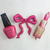 6Pcs Spa Party Balloons Nail Polish Lipstick Bow Makeup Party Decorations