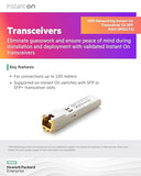 Hpe Networking Instant On 1G Sfp Rj45 Transceiver For Copper Ethernet Category 5E Connections Up To 100 Meters (R9D17A)