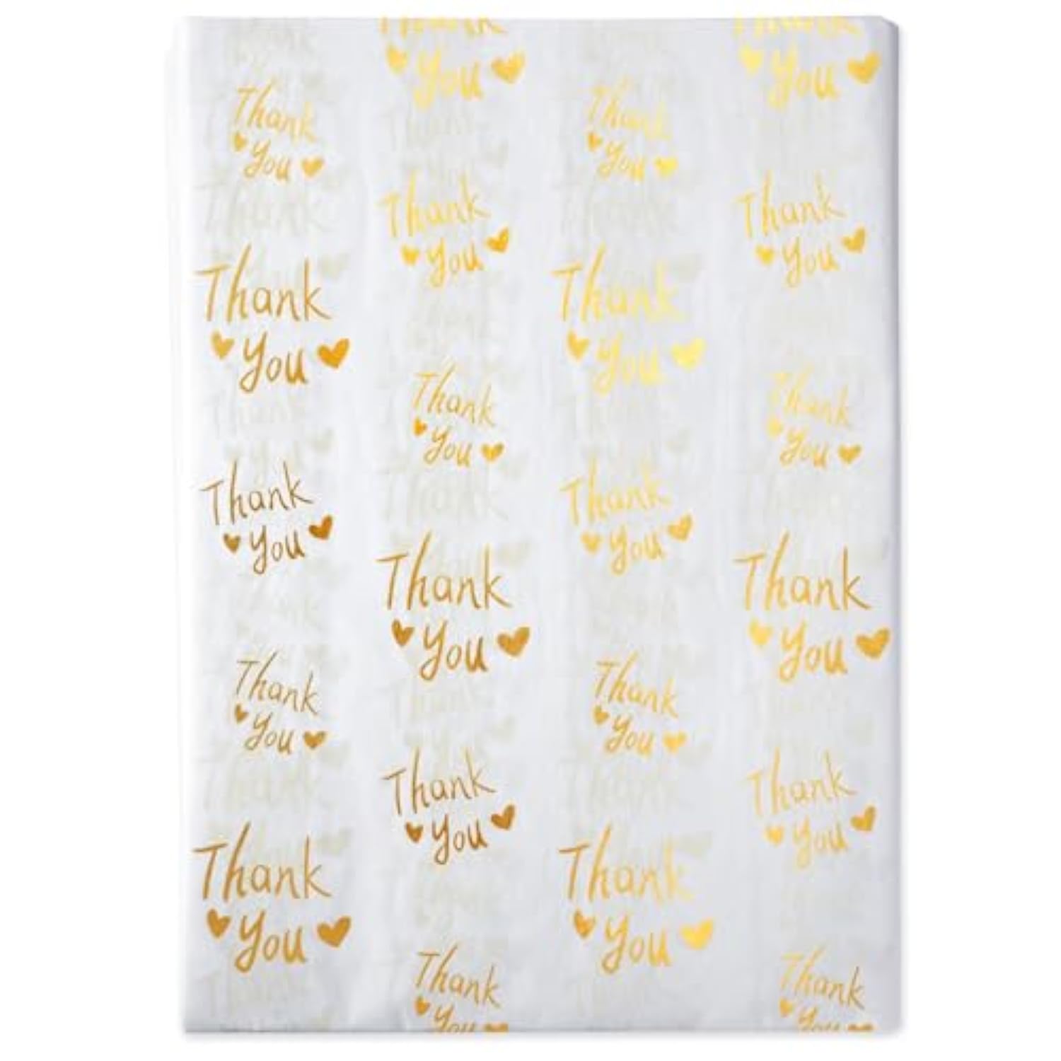 Gold Thank You Tissue Paper Bulk,20" X 14",Gold Thank You Tissue Paper For Packaging,Gift Bags, Graduation,Birthday,Thanksgiving,30 Sheets