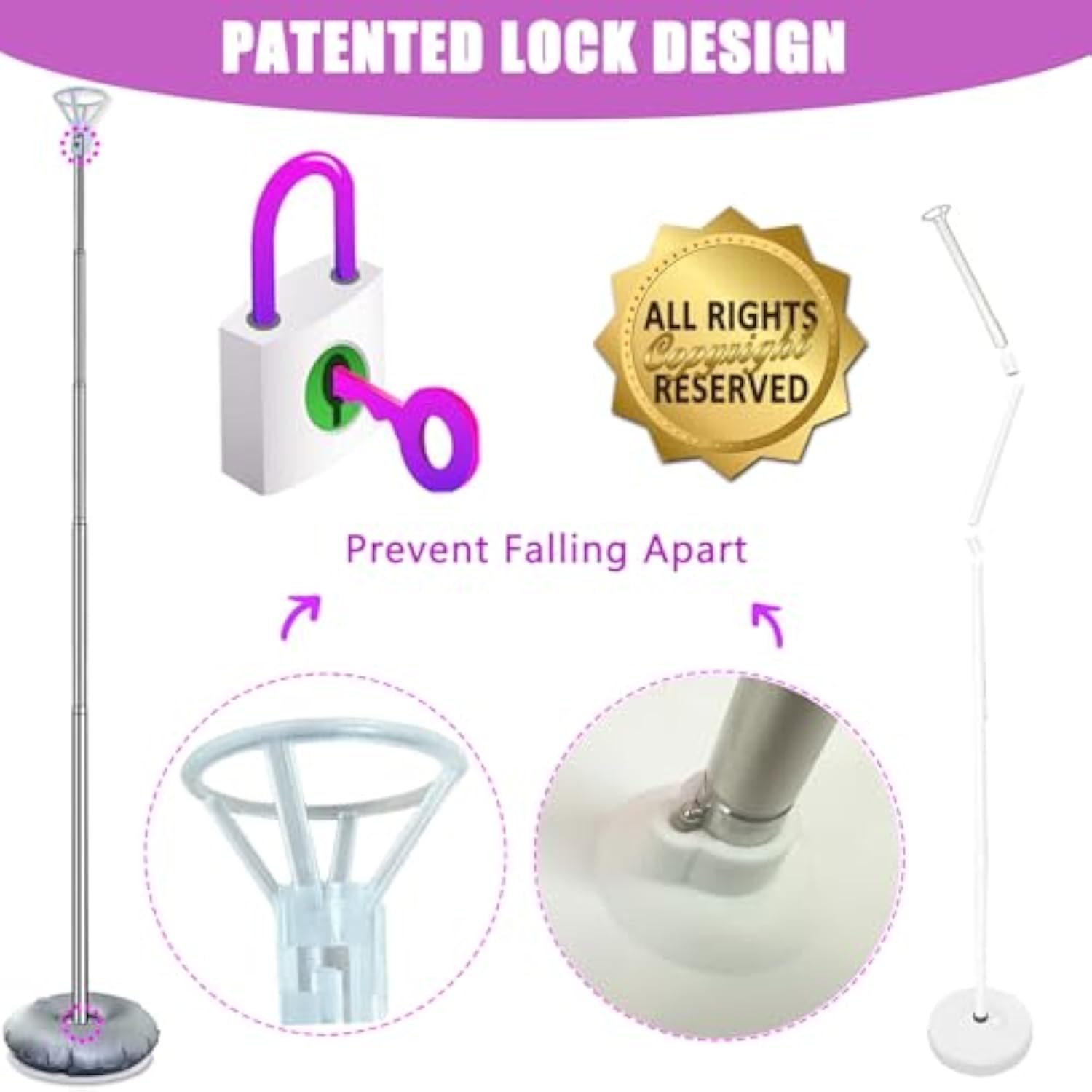 Balloon Column Stand Kit Set Of 2, 7Ft Height Adjustable Balloon Arch Kit, Metal Telescopic Pillar Balloon Stand, Birthday Party, Graduation, Wedding Christmas Decorations