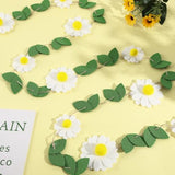 2 Pack Daisy Felt Flower Hanging Garland, Daisy Banner For Birthday Baby Shower Wedding Backdrop Party Decorations Supplies