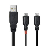 12 Inch Micro Usb Splitter Cable Usb 2.0 Type A Male To Dual Micro Usb Male Y