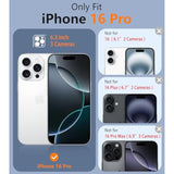 For Iphone 16 Pro Case: Magnetic Dual Layer Protective Cell Phone Cover With Belt-Clip Holster | Heavy Duty Military Grade Shockproof Drop Protection Non Slip Textured Phonecase