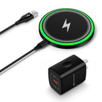 Samsung Wireless Charger Fast Charging Pad For Galaxy S25 Ultra/S24 Plus/S24 Fe/S24Ultra/S23+/S22/S21/S20,15W Wireless Phone Charger Android Charging Station Mat For Google Pixel 9 Pro 8A With Adapter