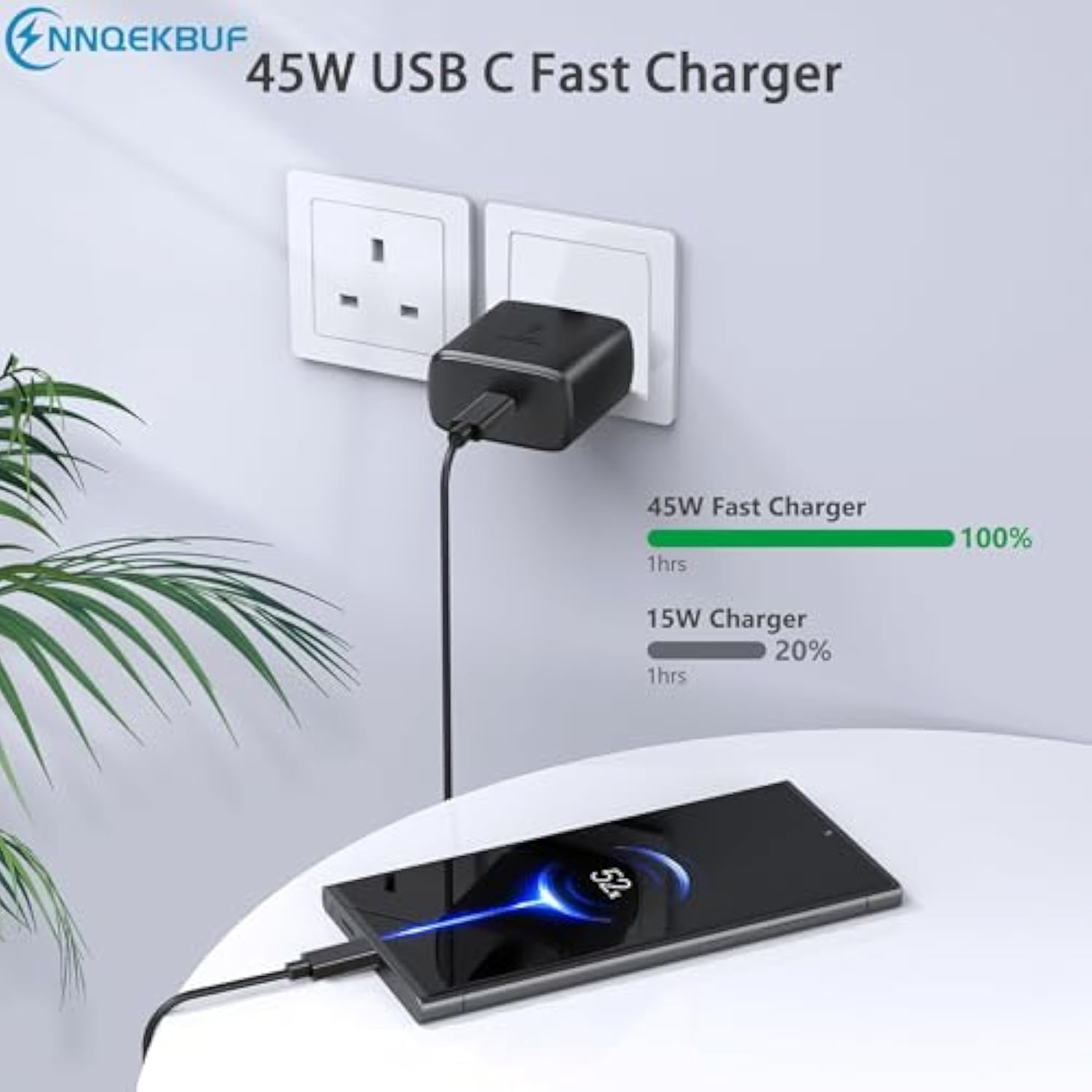 2025 New 45W Super Fast Charger Type C Usb C Android Charger With C To C 6Ft Long Type C Fast Charging Cable 2Pack For Samsung Galaxy S25/S25+/S25 Ultra/S24/S24+/S24 Ultra/S23/S23+/S23 Ultra/S22/S21