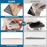 2-Pack Leather Phone Wallet, Adhesive Card Holder for iPhone & Android - White, Grey