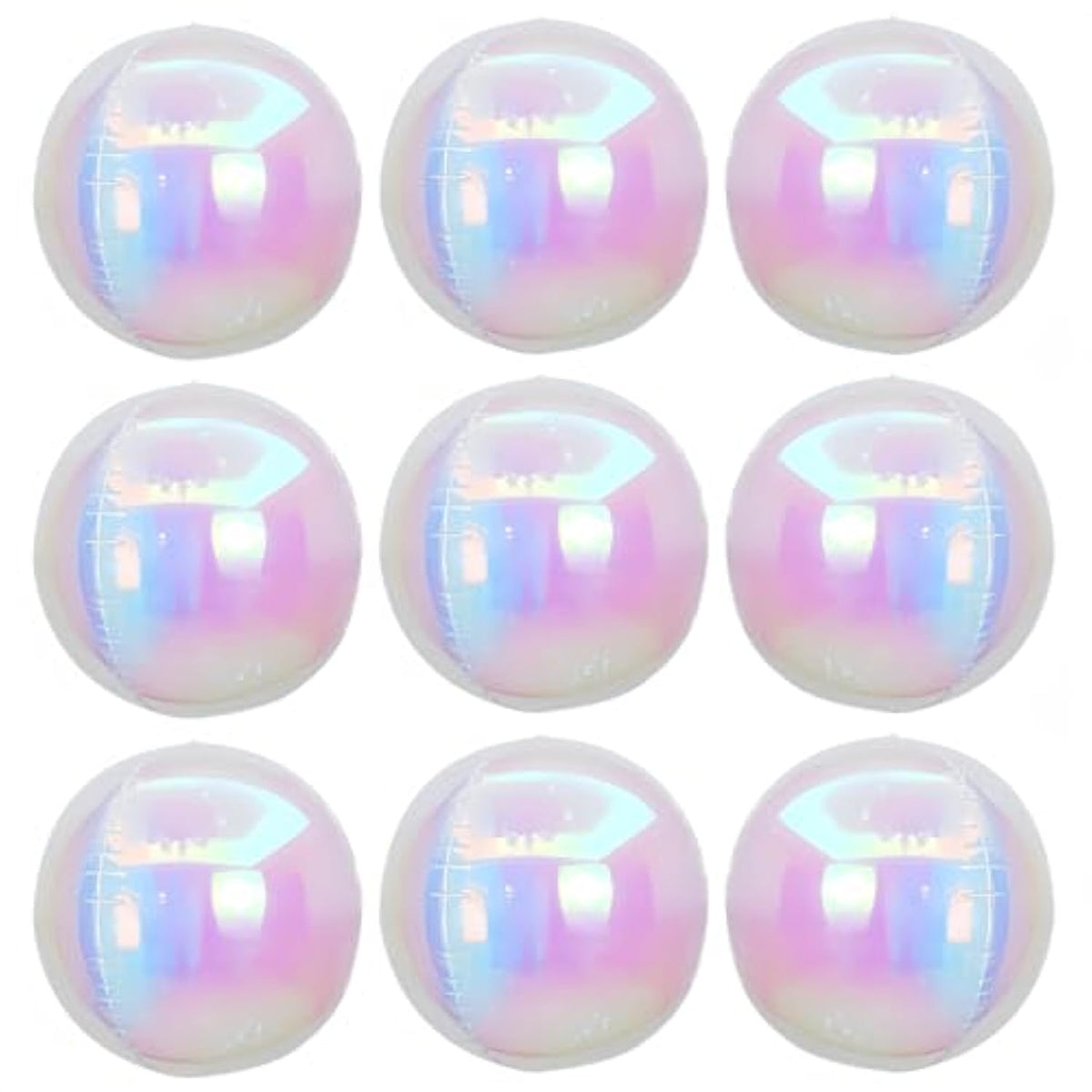 9Pcs Iridescent 4D Round Ball Balloons 10 Inch/Holographic Balloons For Spring/Clear Foil Decorative Folding Rainbow/Taylo Singer Concert Decoration/Under The Sea Mermaid Party Balloon