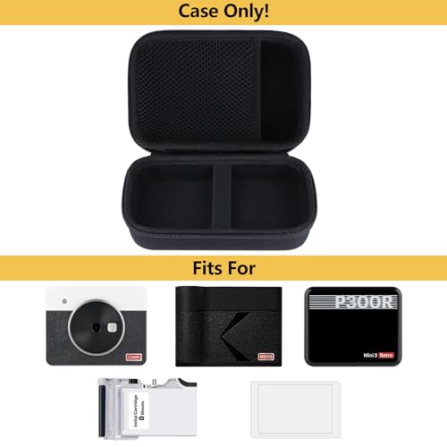 Hard Case Replacement For Kodak Mini 3 Retro Mini Shot 3 Retro 3 Era 4Pass Portable Photo Printer (Black Case)