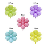 10 Pcs Daisy Balloons Flower Theme Party Aluminum Foil Balloons Birthday Decor