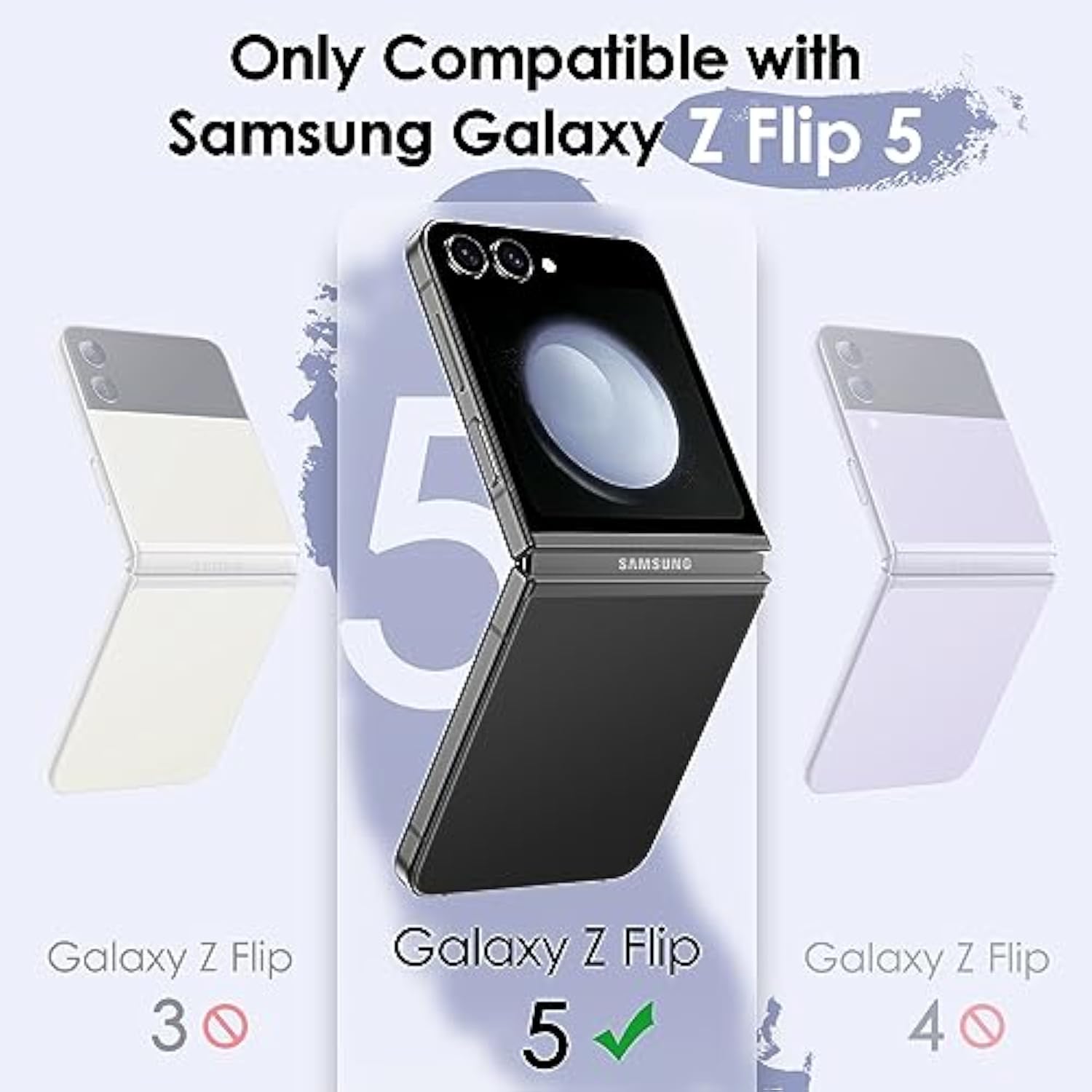 JETech Case for Samsung Galaxy Z Flip 5 2023 with Hinge Protection, Heavy Duty Rugged Protective Hard PC Phone Cover, Anti-Fingerprint Matte Finish (Black)