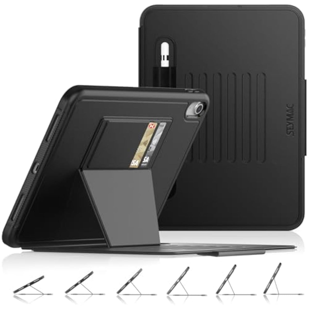 Case For (A16) 11Th/10Th Generation 11''/10.9'', Strong Magnetic Auto Sleep Shockproof Case With Absorbing Multi-Angles Stand, Pen Holder, Card Slot (Black)