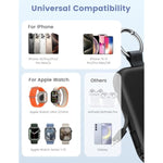 Portable Charger, 5000Mah Portable Charger Power Bank With Built-In Cables, Travel Keychain Battery Pack For Apple Watch Ultra 2/10/9/8/Ultra/7/6/Se/5, Iphone 16/15/14/13/12, Pink
