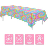 Tie Dye Party Tablecloth Decorations - Disposable Pastel Tie Dye Birthday Party Supplies Table Cover For Girls 1St 2Nd 3Rd Birthday Baby Shower - 3 Pack (54In X 108In)