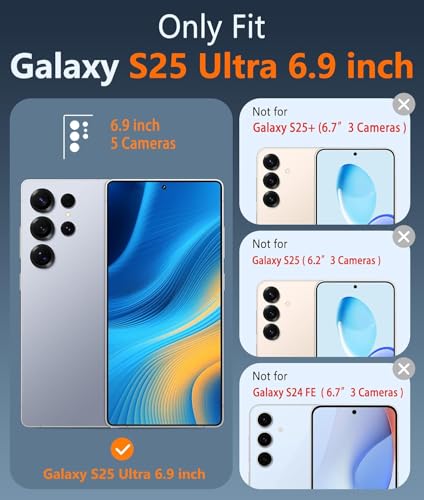 For Samsung Galaxy S25-Ultra Case: Magnetic Matte Military Grade Drop Protection Translucent Cell Phone Cover - Slim Rugged Durable Shockproof Protective Phonecase - 6.9 Inches (Black)
