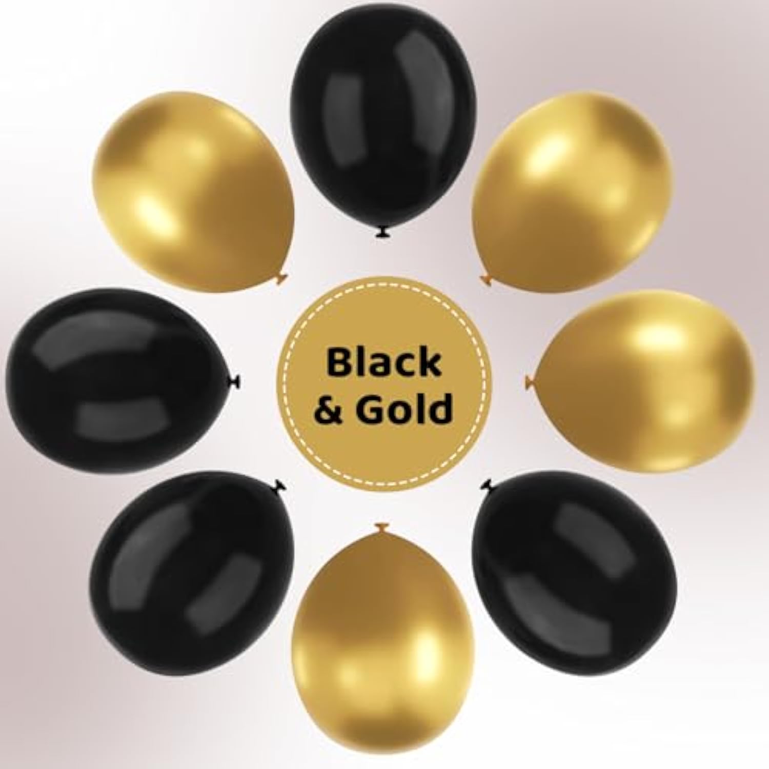 67pcs Black & Gold Balloons – 12" Metallic Balloons for Party, Graduation, New Year Décor