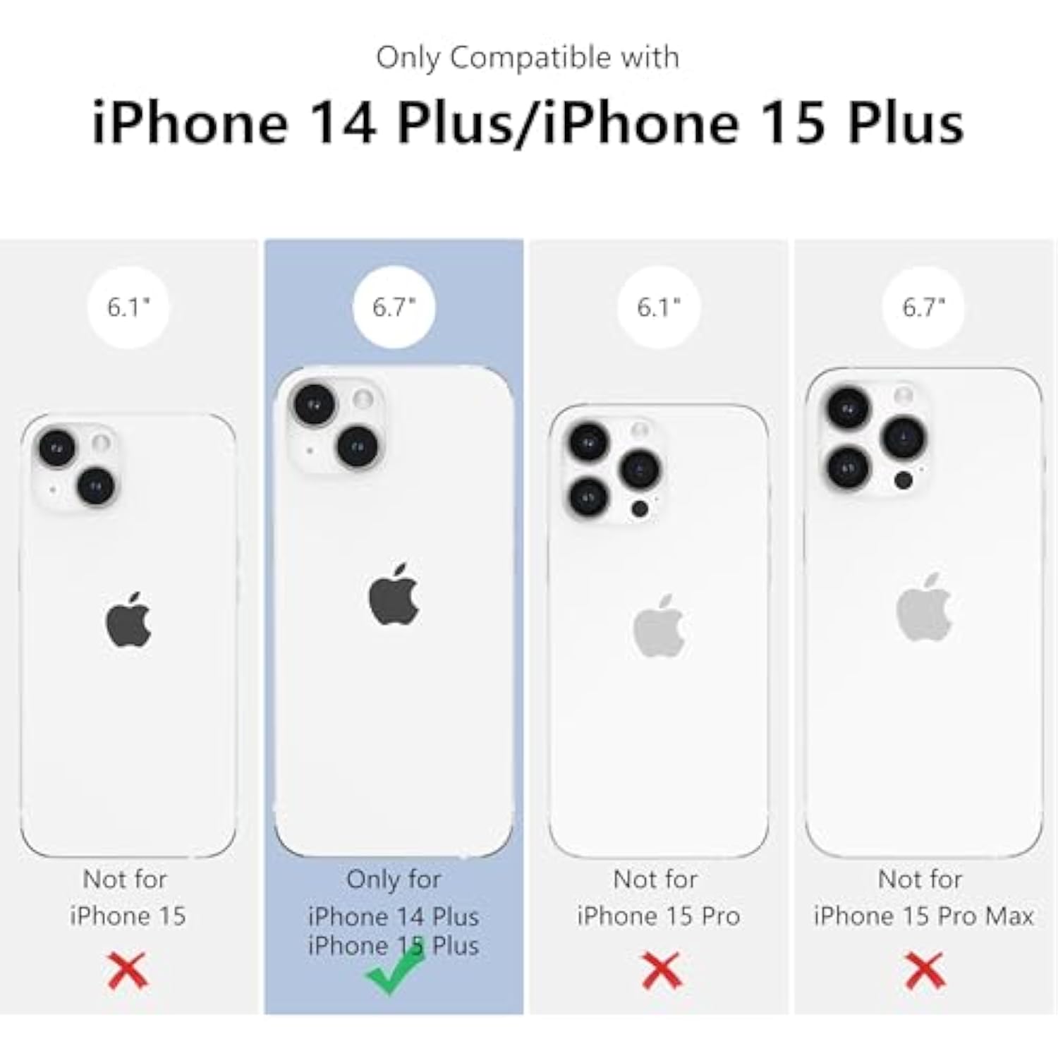 Mirror Case For Iphone 14 Plus/15 Plus, Mirror For Girls Women Makeup,Cute Glossy Hard Back + Raised Edge Phone Bumper, Anti-Drop Shockproof Protective Case For Iphone 14/15 Plus-Clear