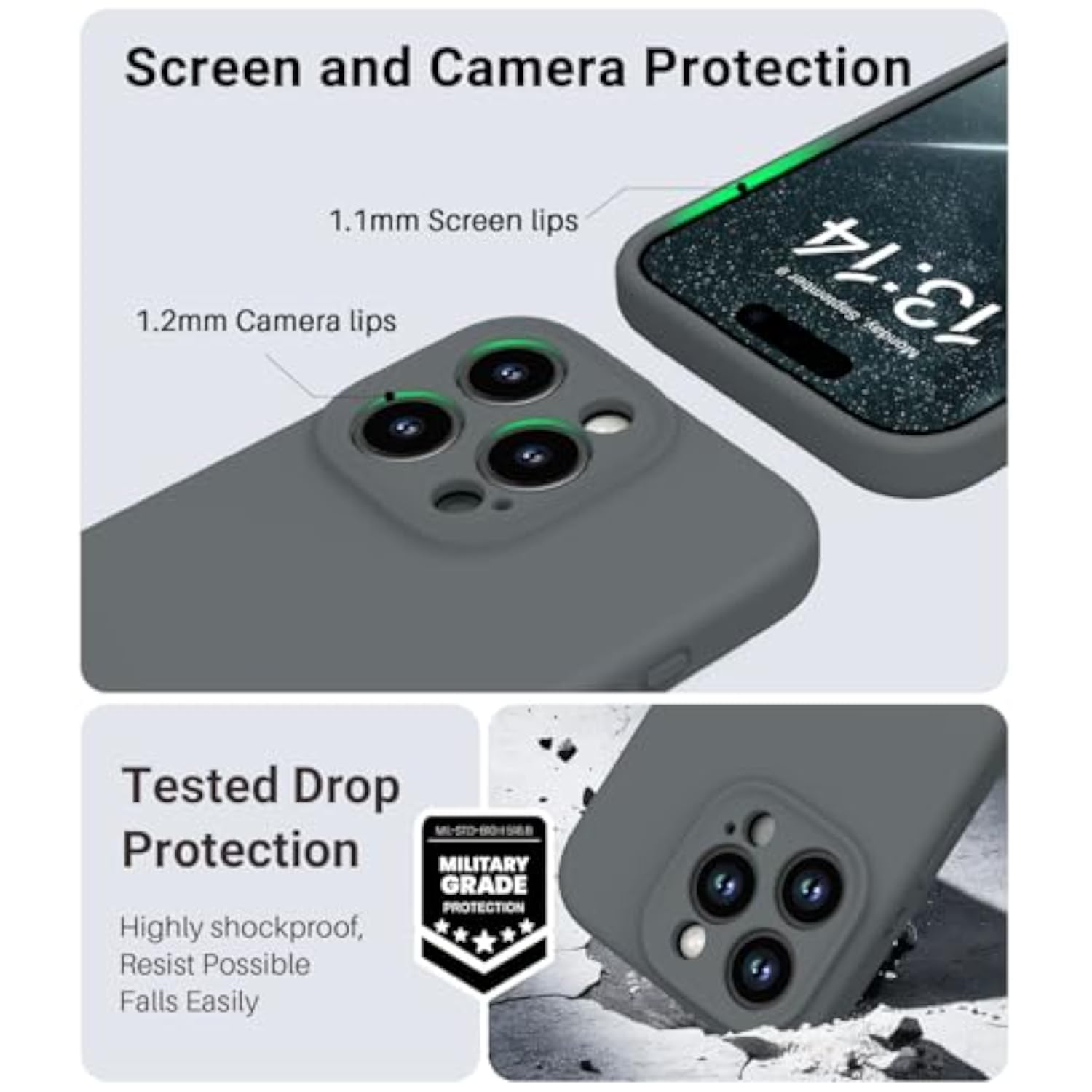 Magnetic Case for iPhone 16 Pro, Compatible with Magsafe, Charcoal Gray