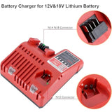 12V & 18V Multi Voltage Lithium Ion Battery Charger Replacement For 48-59-1812 12Volts&18Volts Series Battery
