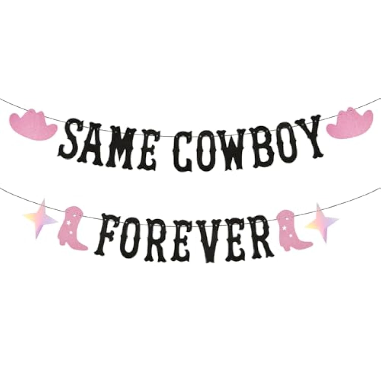 Same Cowboy Forever Banner Western Cowgirl Last Rodeo Party Decoration