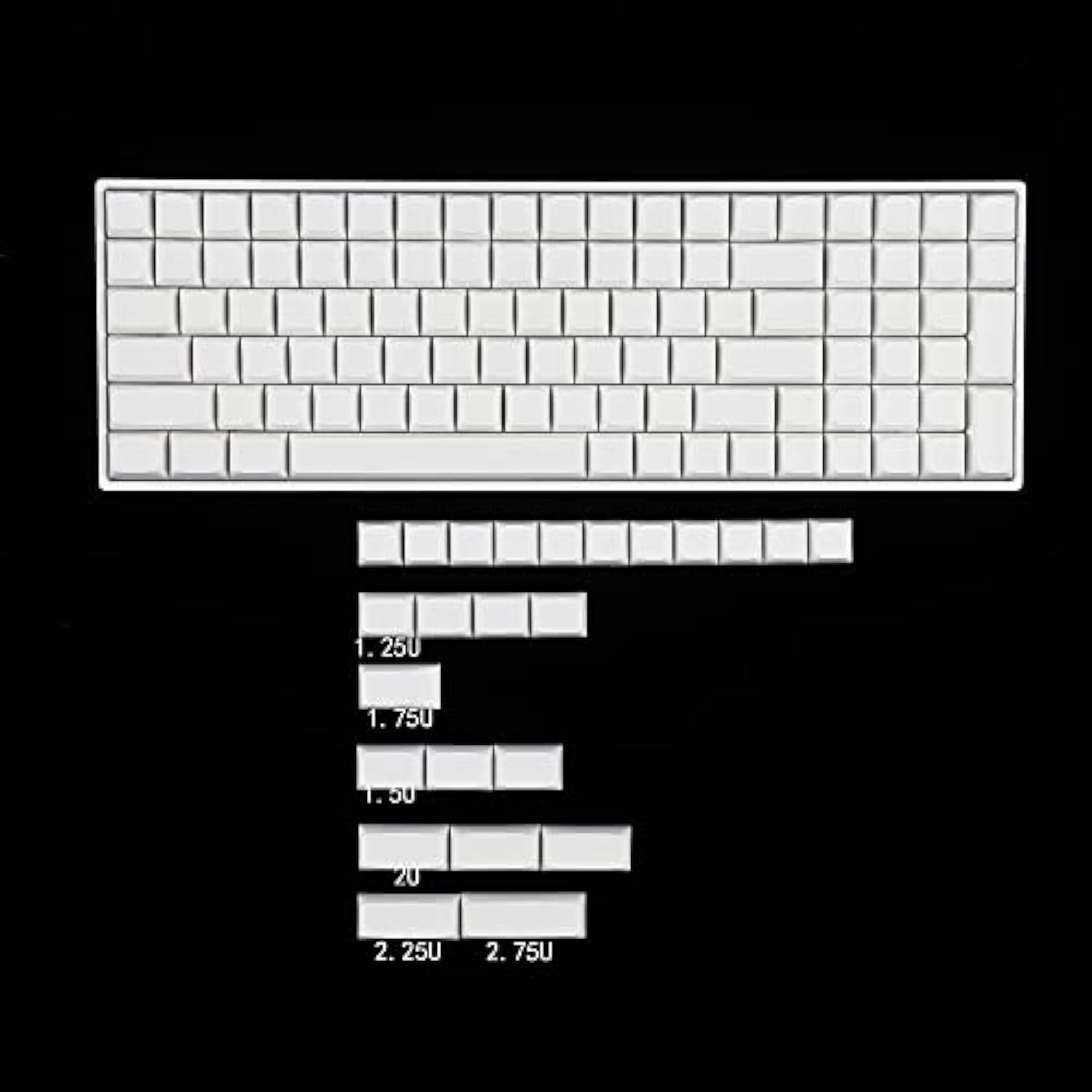 124 Key White Blank Zda Xda V2 Keycaps Pbt Keycap For Mx Keyboard 104 87 61 Me